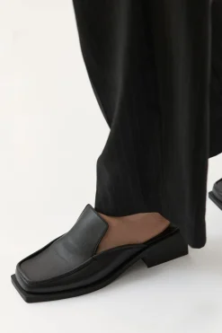 Square Toe Mule - Black|St. Agni Cheap