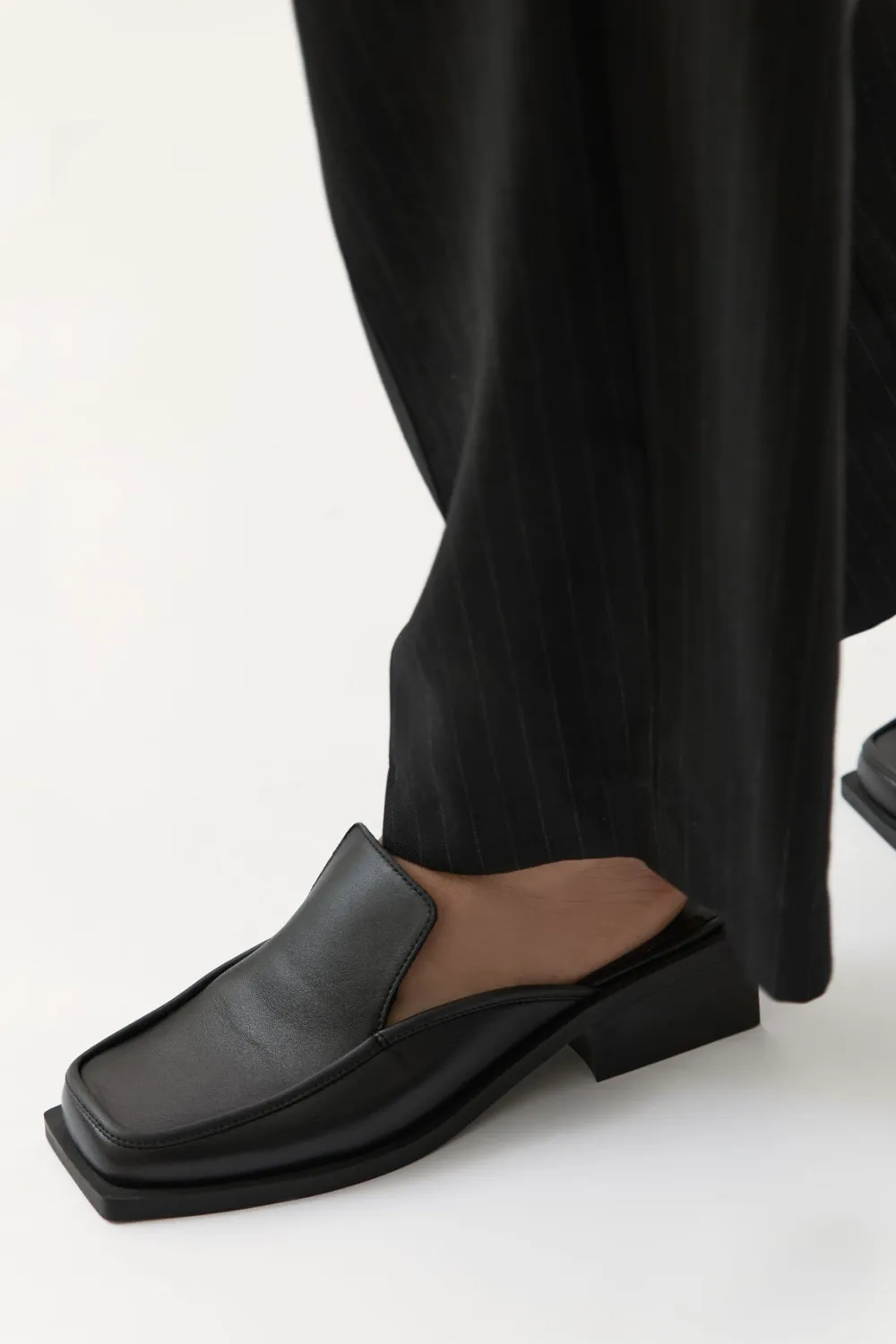 Square Toe Mule - Black|St. Agni Cheap