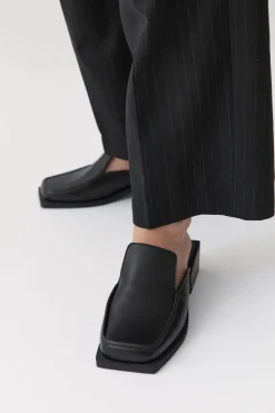 Square Toe Mule - Black|St. Agni Cheap