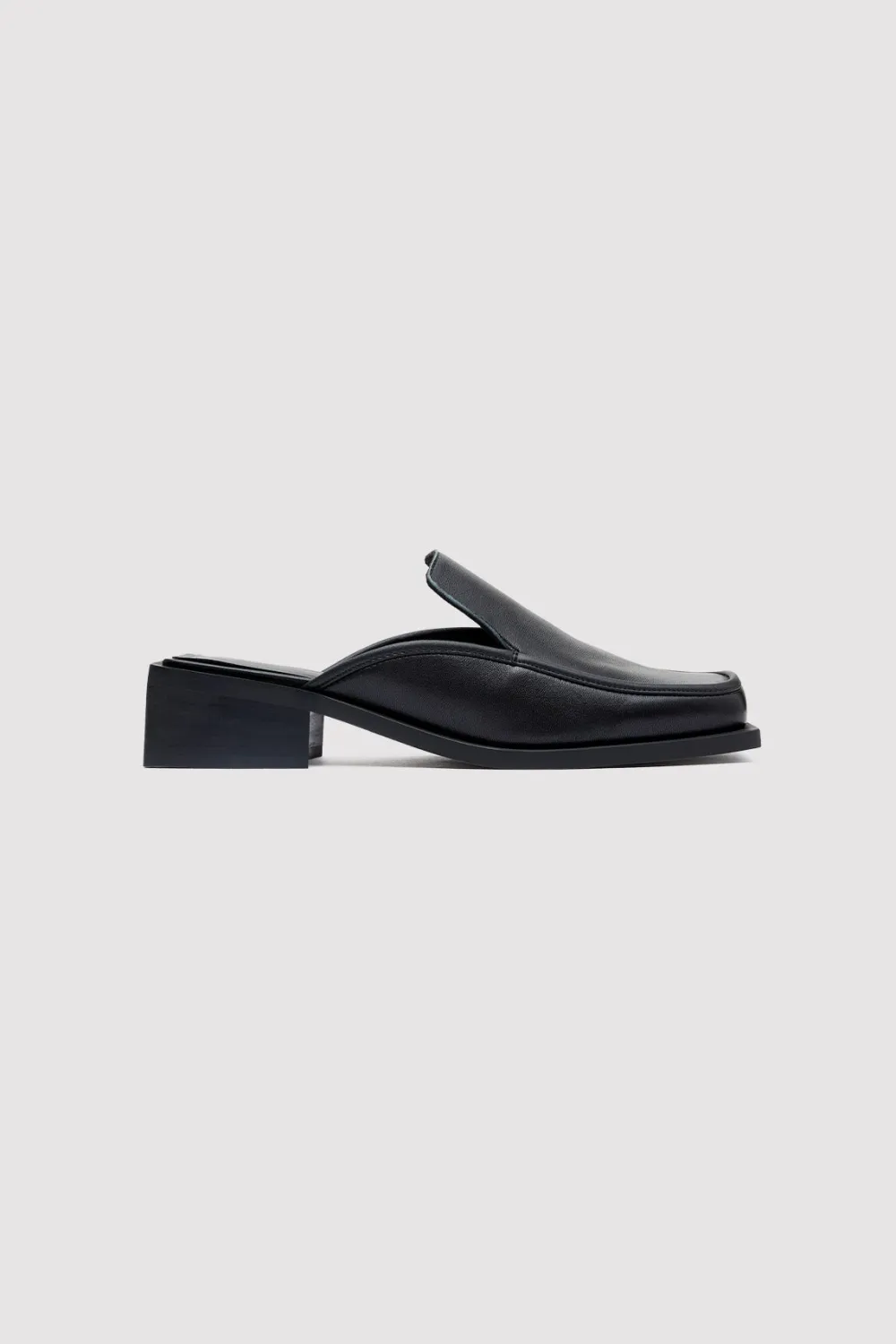 Square Toe Mule - Black|St. Agni Cheap