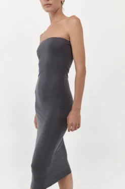 Strapless Jersey Midi Dress - Graphite|St. Agni Clearance