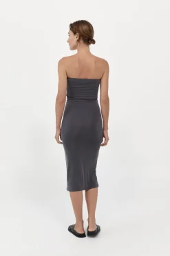Strapless Jersey Midi Dress - Graphite|St. Agni Clearance