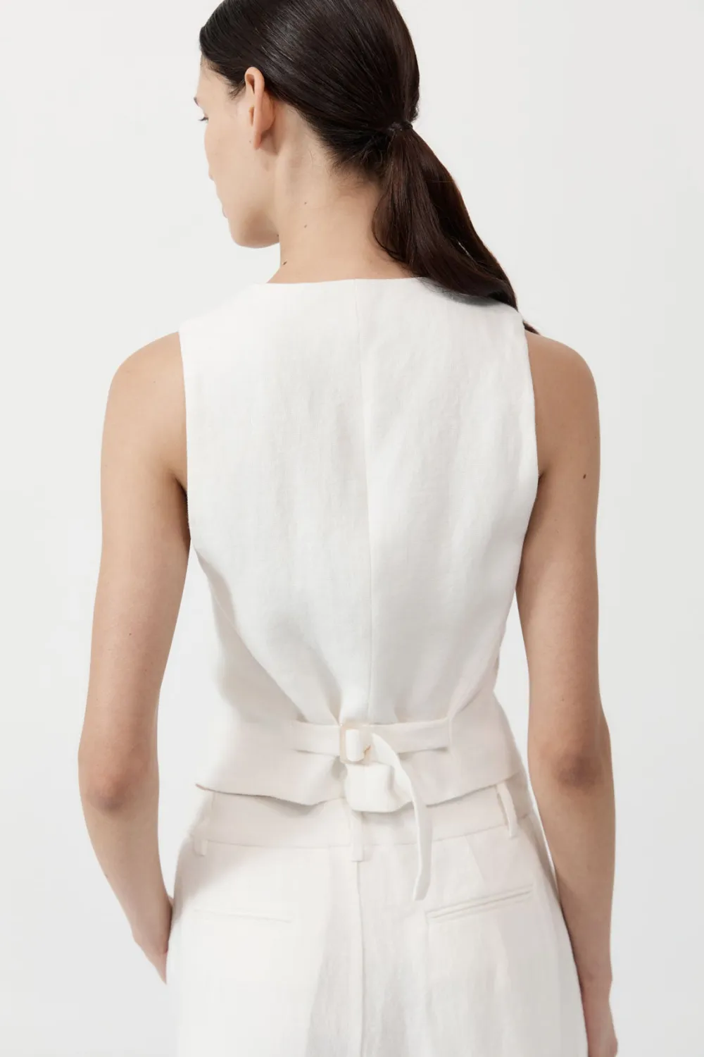 Tailored Linen Vest -|St. Agni Flash Sale