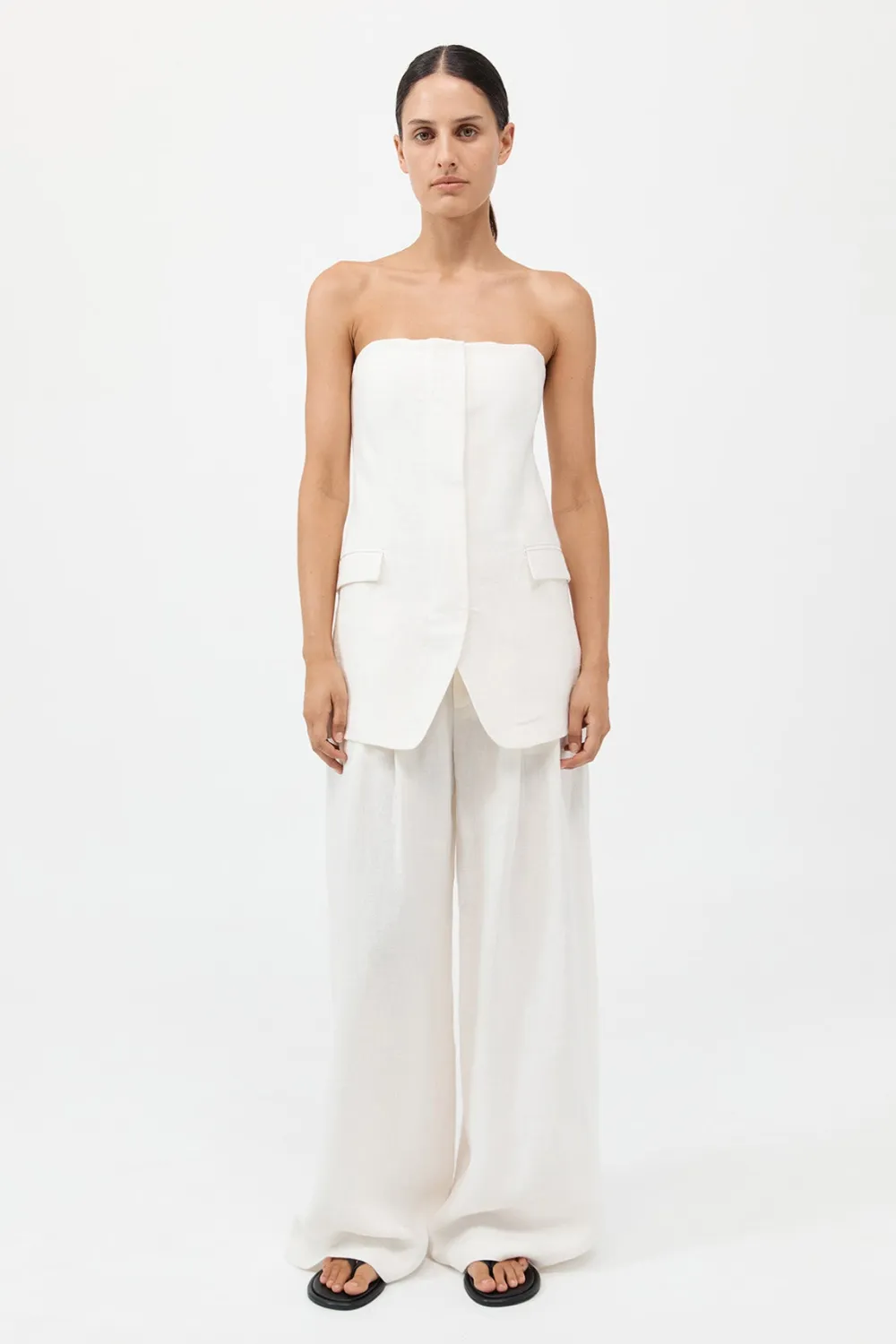 Tailored Strapless Top - Ivory|St. Agni Best Sale