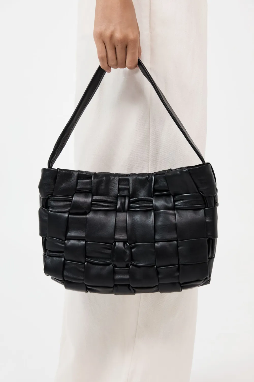 Textured Mini Woven Tote -|St. Agni Sale