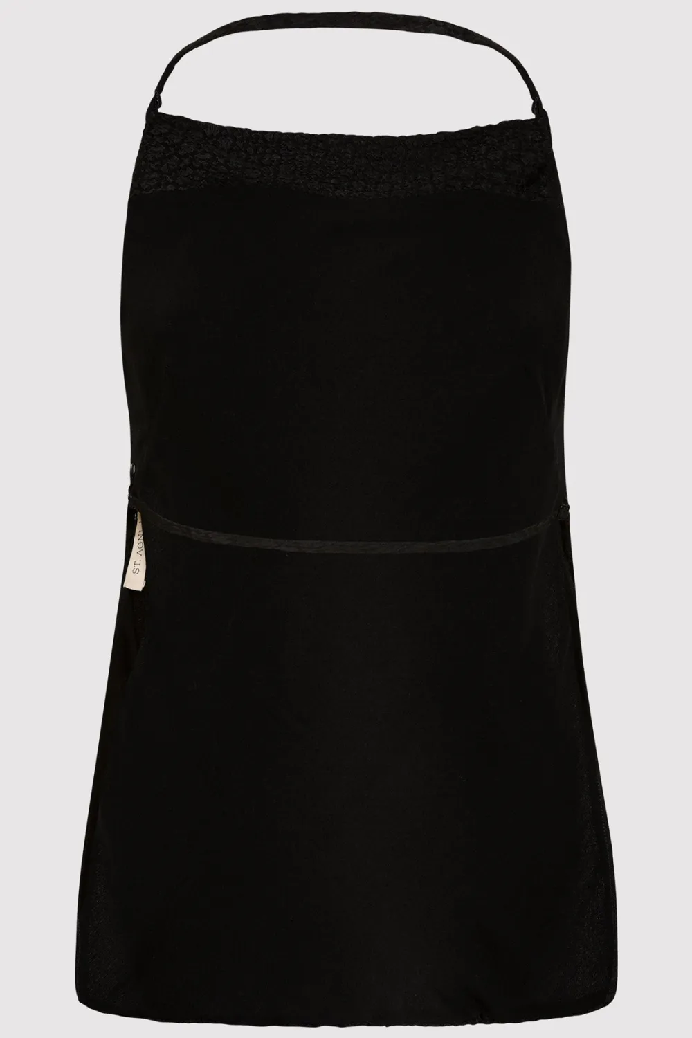 Textured Silk Halter Top - Black|St. Agni Fashion