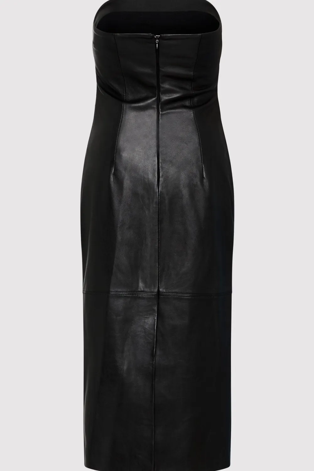 Tuck Detail Leather Dress - Black|St. Agni Discount
