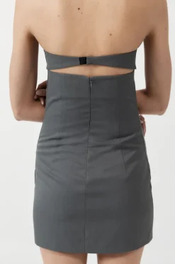 Tuck Mini Dress - Pewter Grey|St. Agni Cheap