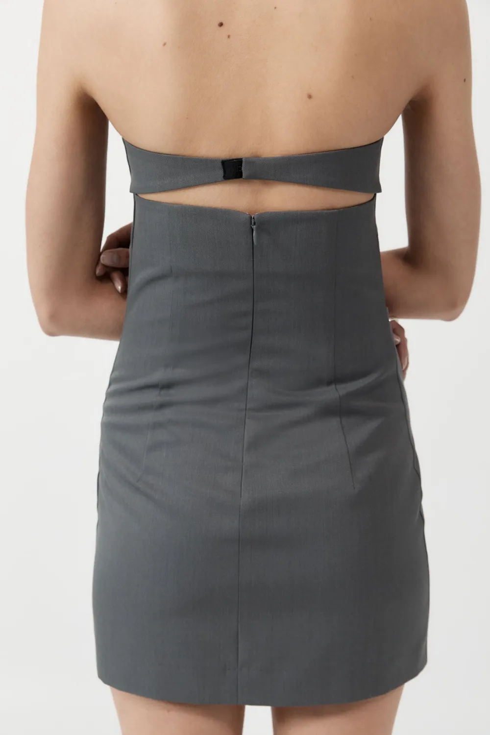 Tuck Mini Dress - Pewter Grey|St. Agni Cheap
