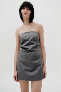 Tuck Mini Dress - Pewter Grey|St. Agni Cheap
