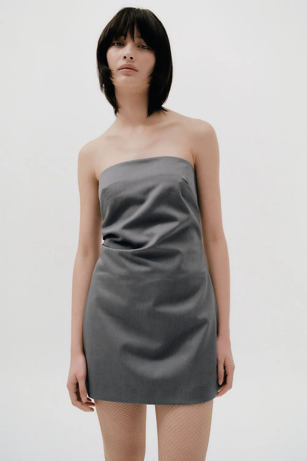 Tuck Mini Dress - Pewter Grey|St. Agni Cheap