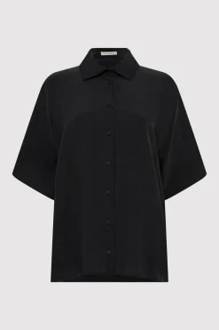 Unisex Silk Shirt - Washed Black|St. Agni Store