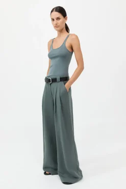 Wide Leg Pleat Pants -|St. Agni Store