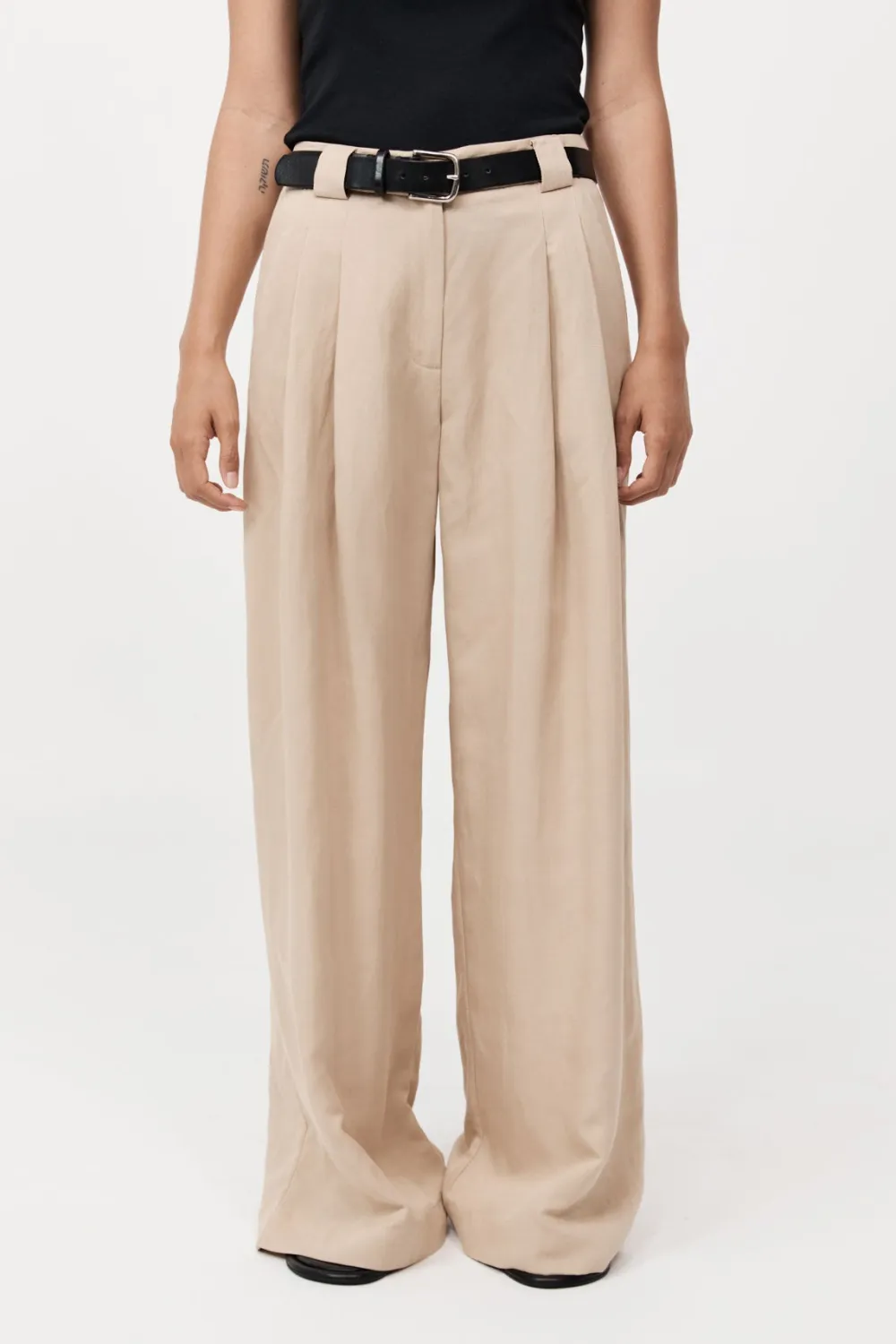 Wide Leg Pleat Pants -|St. Agni Online