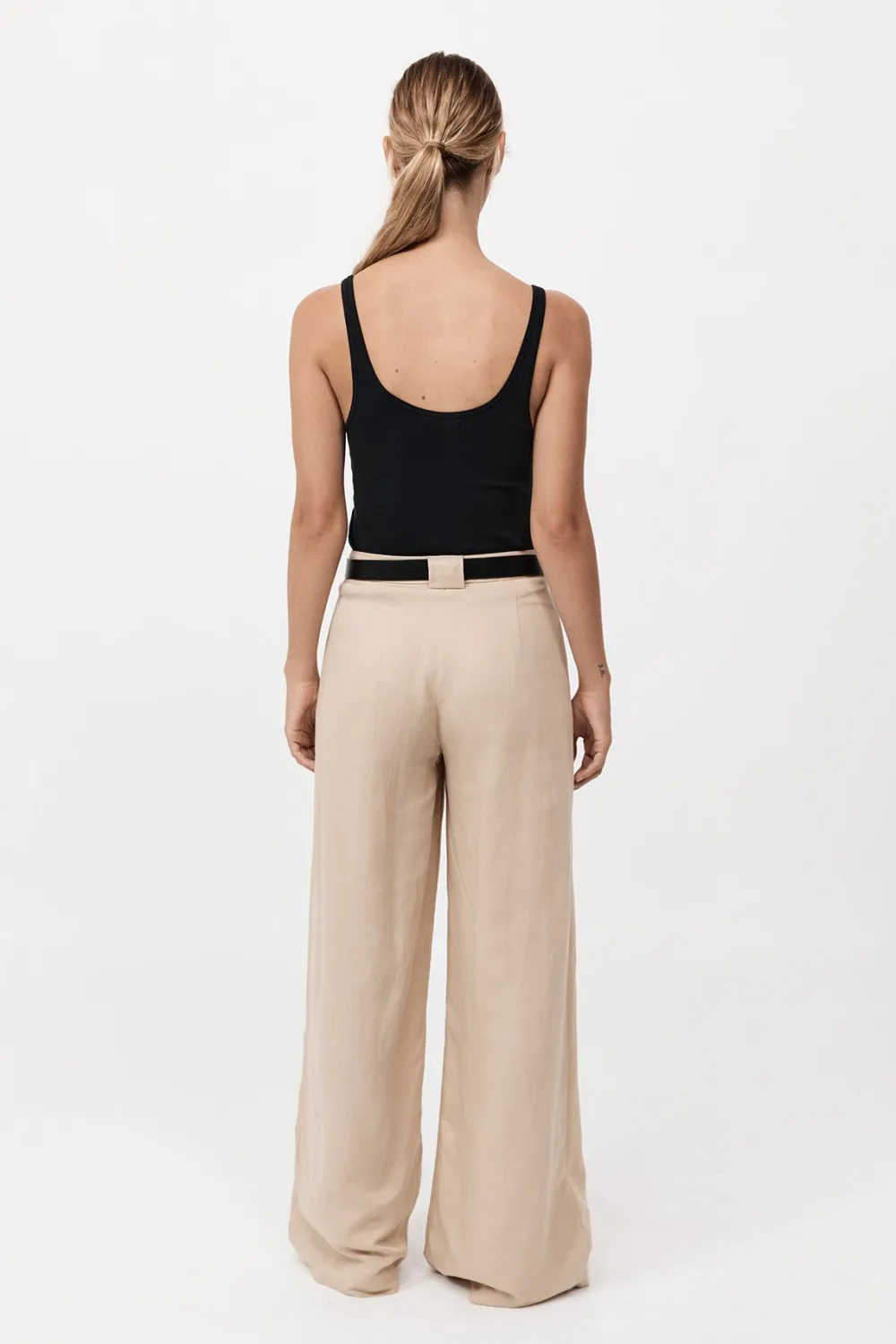 Wide Leg Pleat Pants -|St. Agni Online
