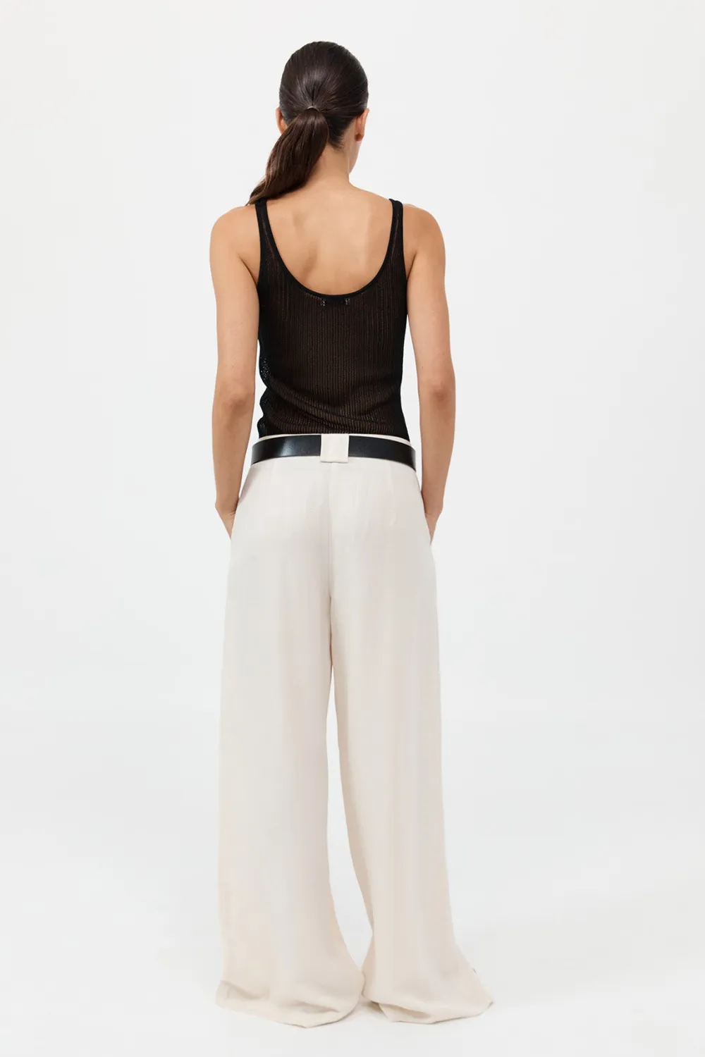 Wide Leg Pleat Pants -|St. Agni Store