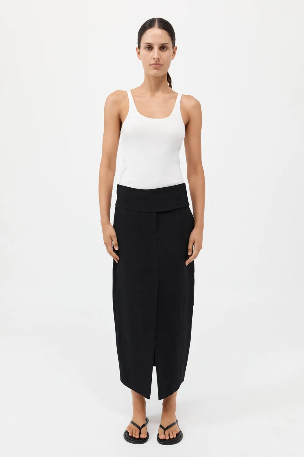Wide Waistband Column Skirt -|St. Agni Shop