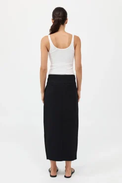 Wide Waistband Column Skirt -|St. Agni Shop