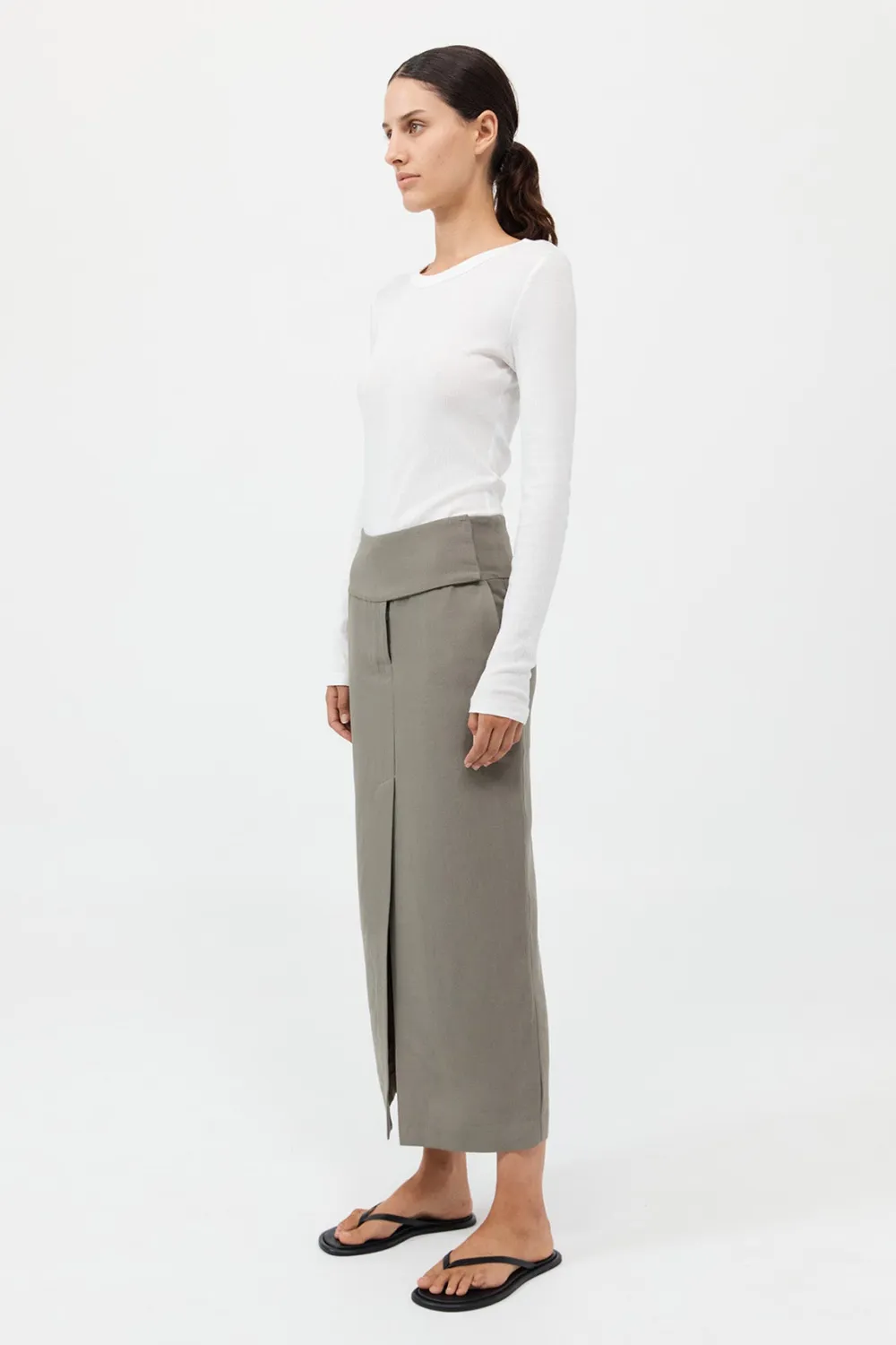 Wide Waistband Column Skirt -|St. Agni Outlet