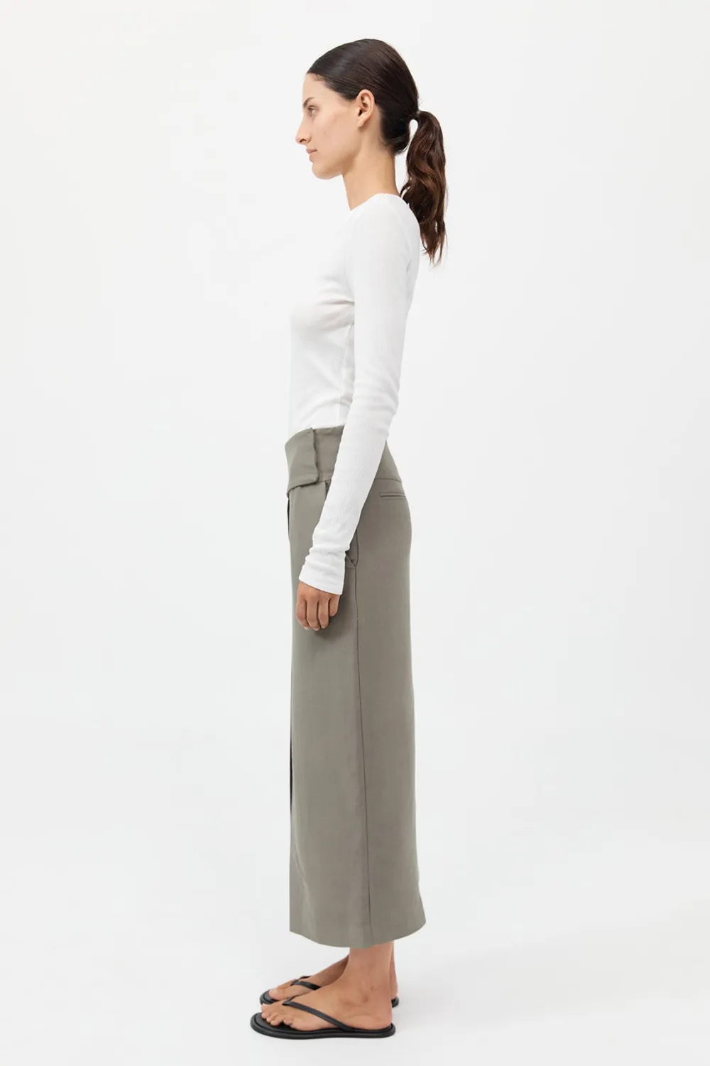 Wide Waistband Column Skirt -|St. Agni Outlet