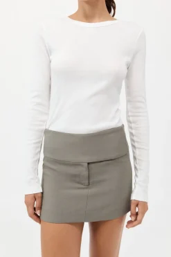 Wide Waistband Mini Skirt -|St. Agni Shop