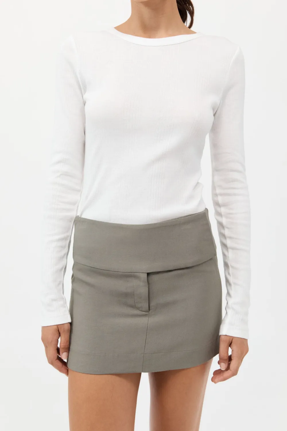 Wide Waistband Mini Skirt -|St. Agni Shop