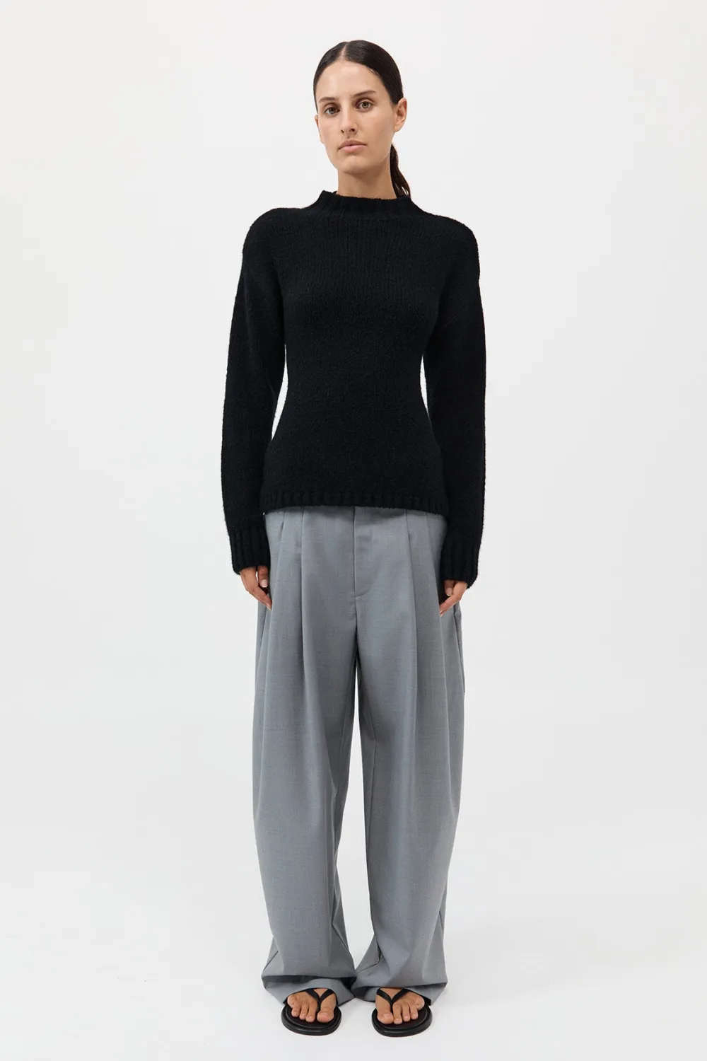 Wool Cashmere Blend Tie Back Jumper -|St. Agni Sale