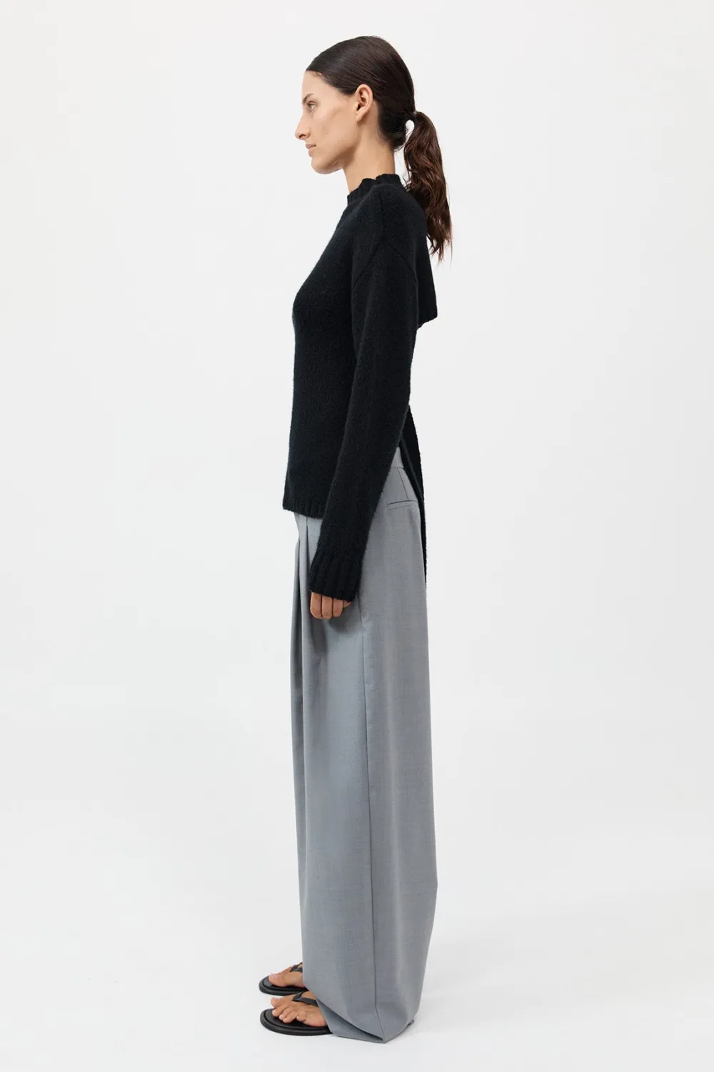 Wool Cashmere Blend Tie Back Jumper -|St. Agni Sale