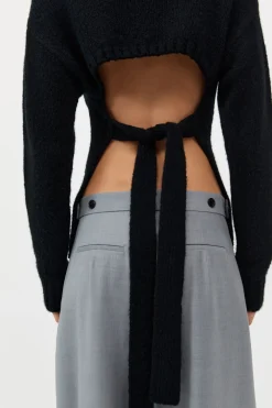 Wool Cashmere Blend Tie Back Jumper -|St. Agni Sale