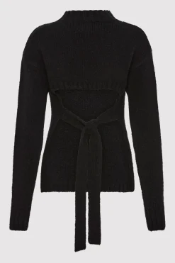 Wool Cashmere Blend Tie Back Jumper -|St. Agni Sale