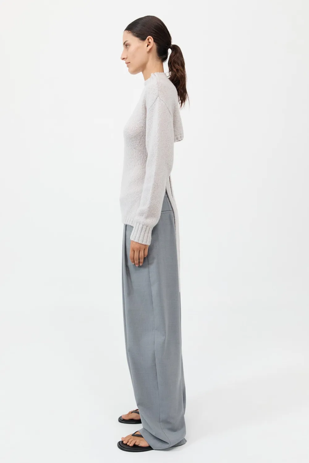 Wool Cashmere Blend Tie Back Jumper -|St. Agni Store