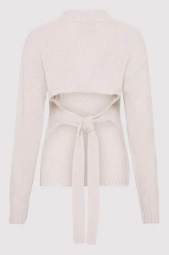 Wool Cashmere Blend Tie Back Jumper -|St. Agni Store