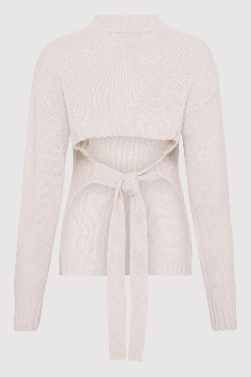 Wool Cashmere Blend Tie Back Jumper -|St. Agni Store