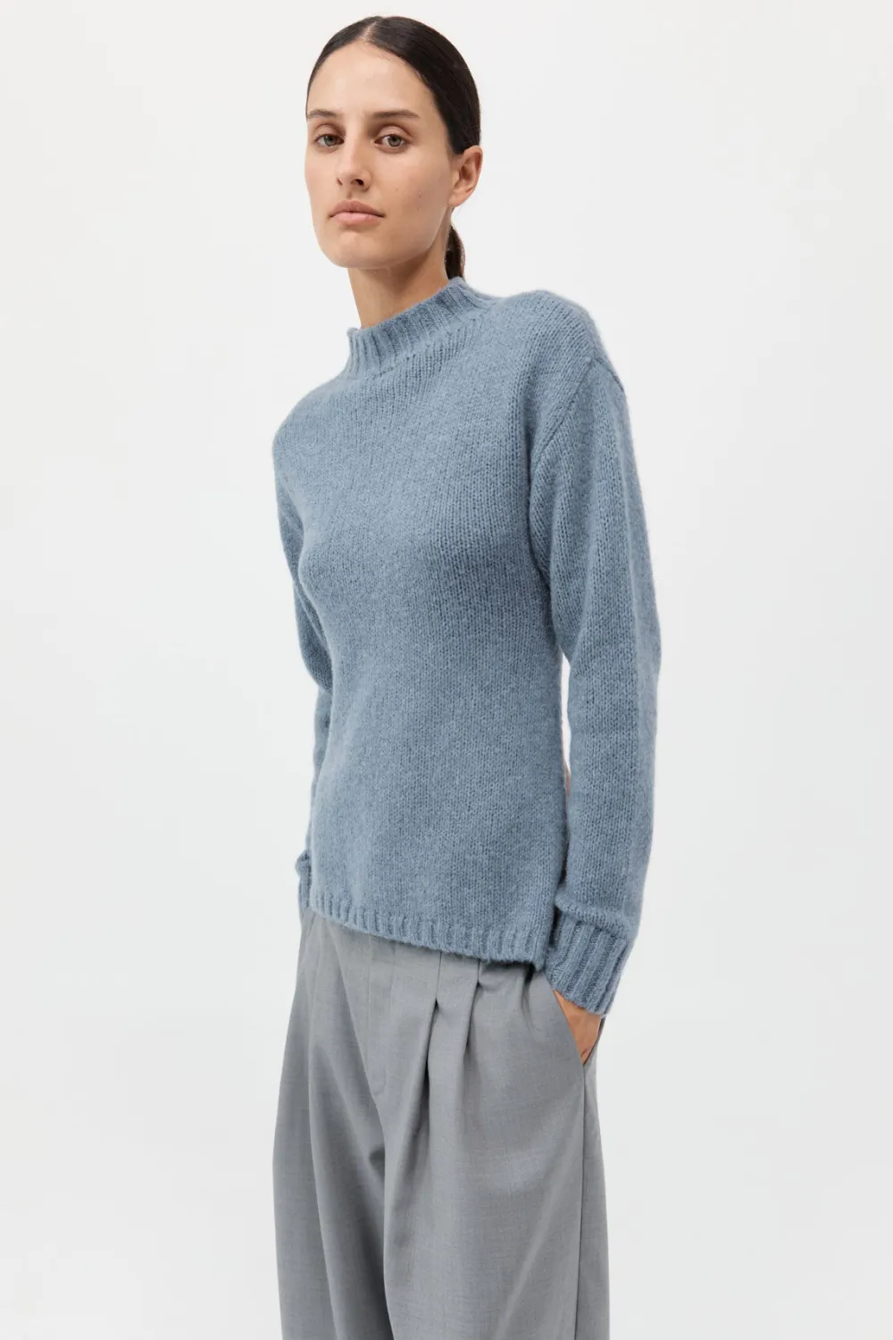 Wool Cashmere Blend Tie Back Jumper -|St. Agni New