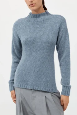 Wool Cashmere Blend Tie Back Jumper -|St. Agni New