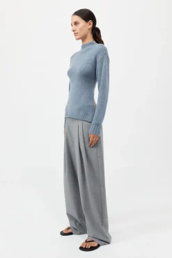 Wool Cashmere Blend Tie Back Jumper -|St. Agni New