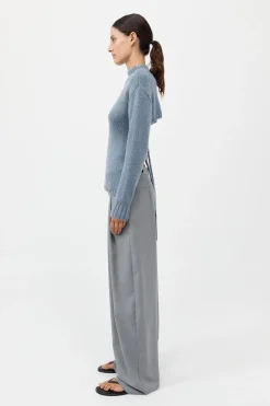 Wool Cashmere Blend Tie Back Jumper -|St. Agni New