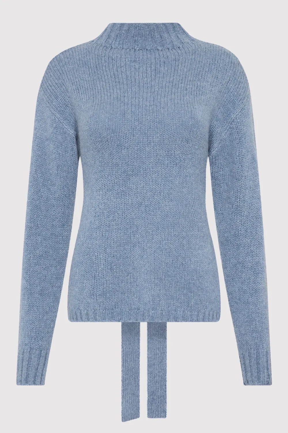 Wool Cashmere Blend Tie Back Jumper -|St. Agni New