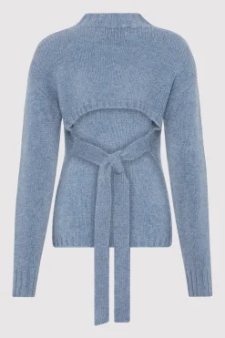 Wool Cashmere Blend Tie Back Jumper -|St. Agni New