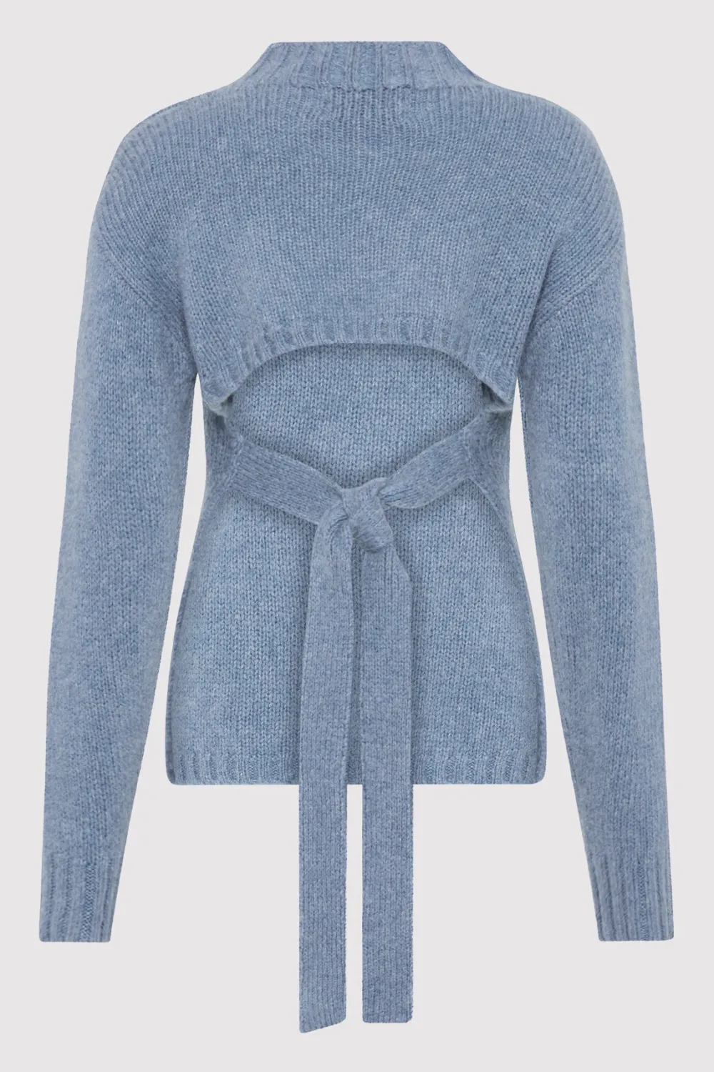 Wool Cashmere Blend Tie Back Jumper -|St. Agni New