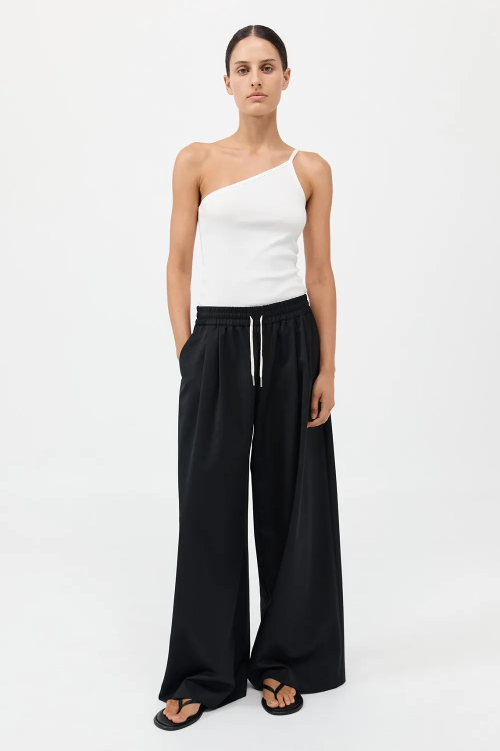 Wool Drawstring Pants -|St. Agni Sale