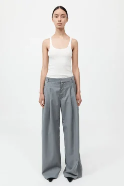 Wool Pleat Pants - Grey|St. Agni Cheap