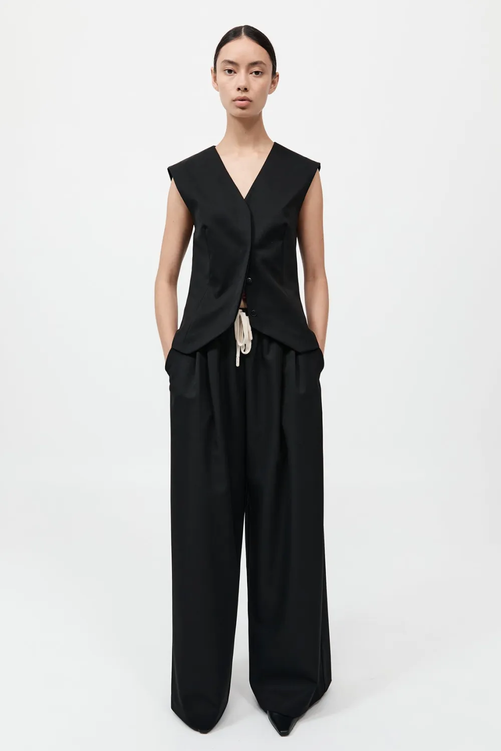 Wool Vest - Black|St. Agni Store