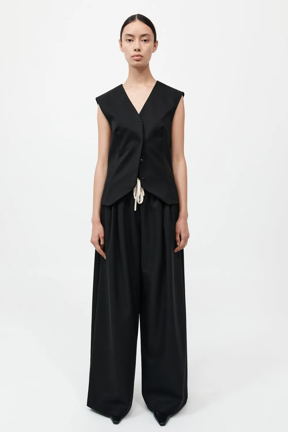 Wool Vest - Black|St. Agni Store