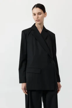 Wrap Blazer - Black|St. Agni Discount