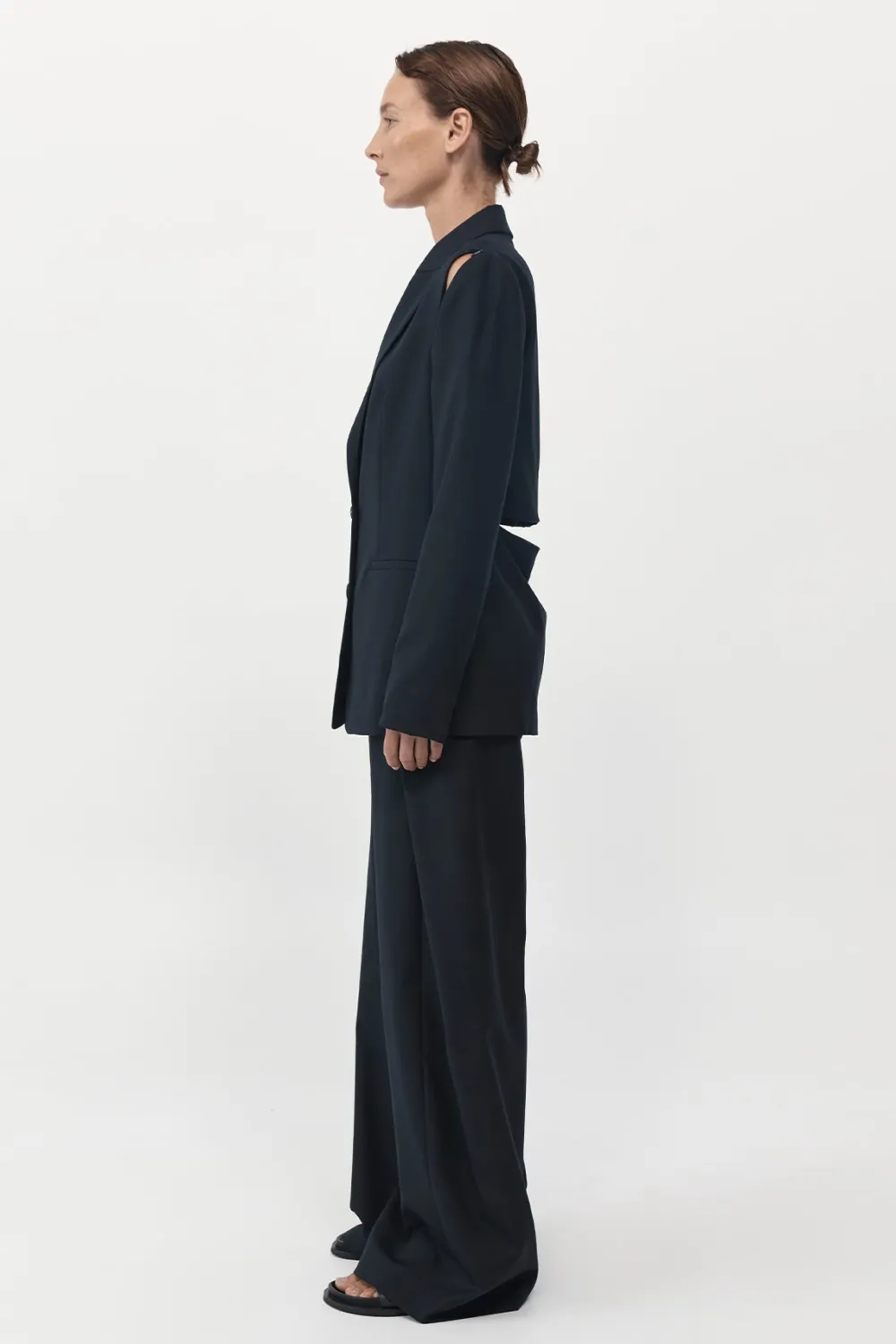 Zip Detail Blazer - Black|St. Agni Clearance