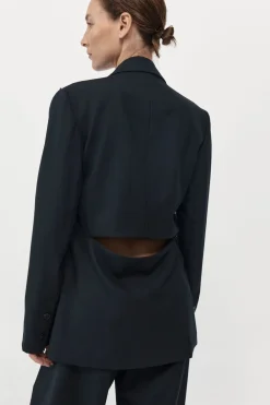 Zip Detail Blazer - Black|St. Agni Clearance