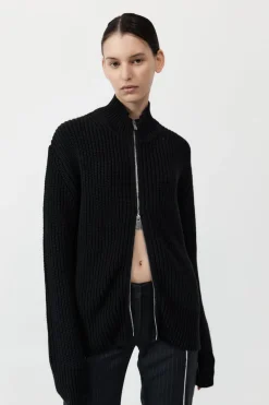 Zip Detail Cardigan -|St. Agni Clearance