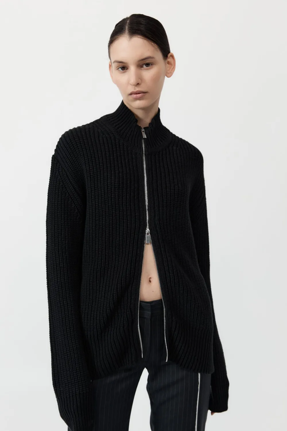 Zip Detail Cardigan -|St. Agni Clearance