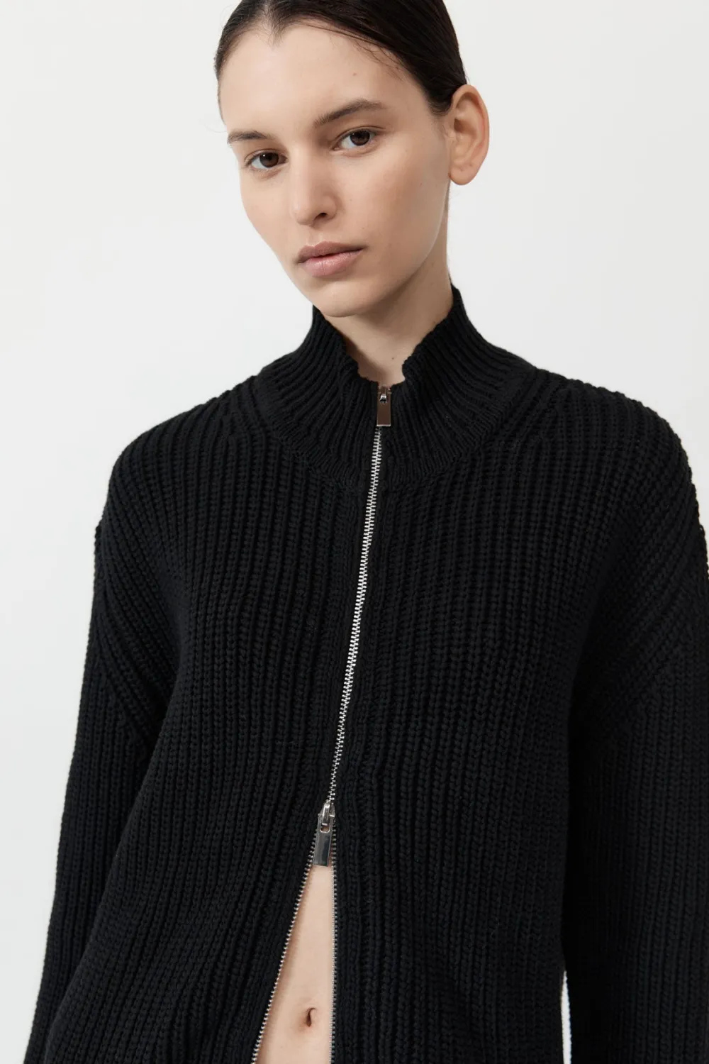 Zip Detail Cardigan -|St. Agni Clearance
